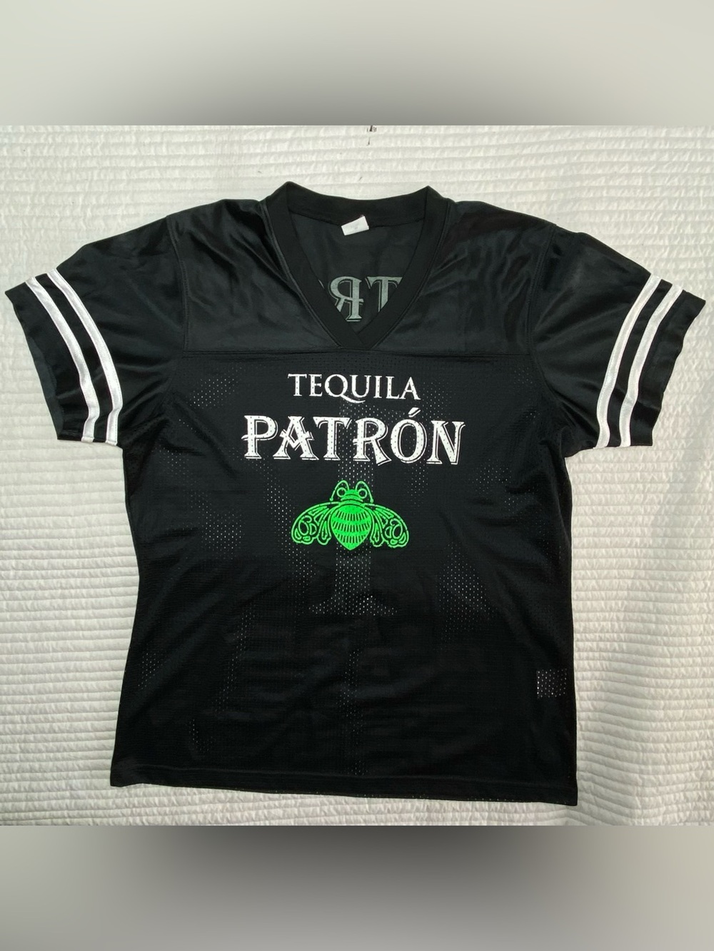 NWOT Sport-Tek Patrón Tequila Black Mesh Football Jersey - Women’s Medium